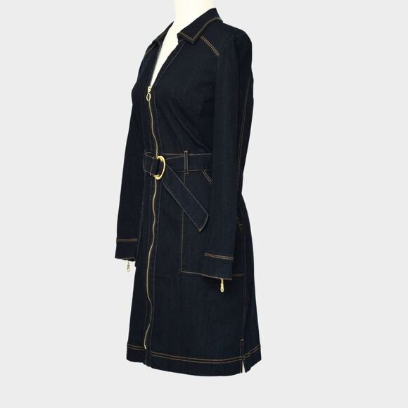 Elegant Black Denim Dress - Picture 2 of 8